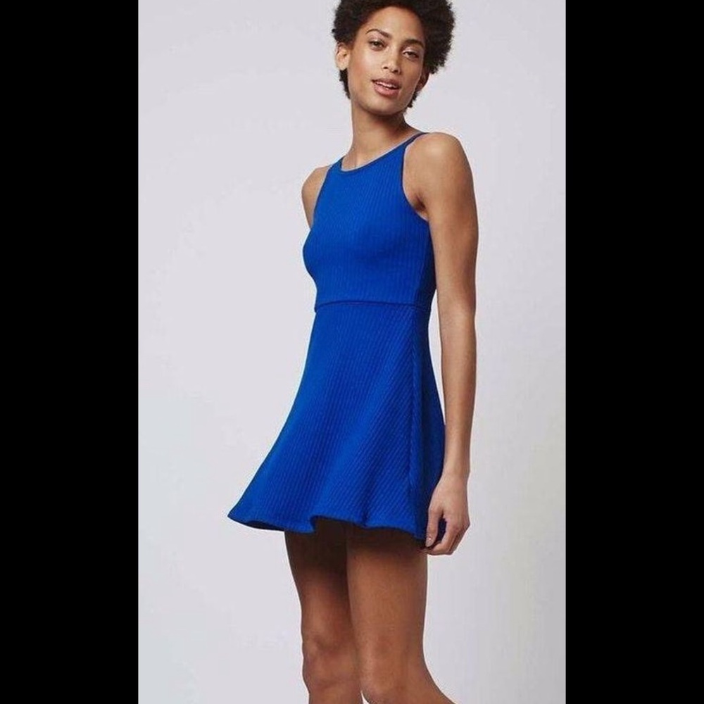 Topshop NWT blue ribbed dress size 2